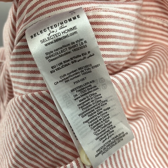 SELECTED Homme size  Small regular fit stipe shirt - Picture 5 of 5